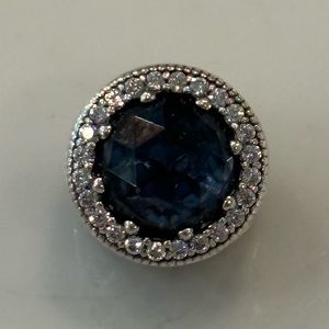 Authentic Pandora Sparkling Dark Blue Sterling Silver Charm